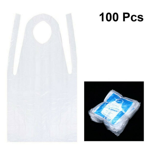 100pcs Children Disposable Aprons Waterproof Transparent for Painting Cooking